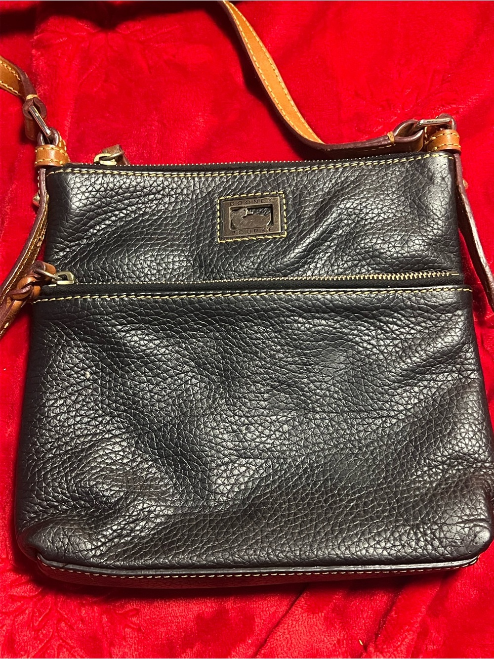 Dooney & Bourke Black Pebbled Leather Crossbody Bag